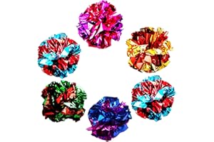 SunGrow Cat Crinkle Balls, Shiny, Mylar Crinkler, Stress-Relief Toy for Kittens, Interactive & Engaging, Keeps Grown-up Cats Active, Encourages Multi-cat Play, Provides Endless Entertainment