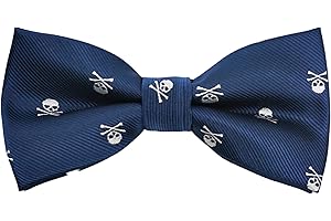 WANYING Hombre 6cm Corbata & Pajaritas & Pañuelo de Bolsillo 3 en 1 Set Moda Casual Cool - Calavera Patrón