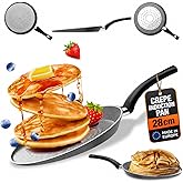 TEHORNEO Crepera, Crepe Pan 11 Inches Non-Stick Induction, Induction Crepe Pan, Crepe Pan, Pancake Pan, Pancake Pan, Crepe Pa