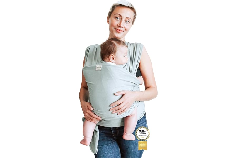 Baby Sling Wrap Newborn to Toddler Carrier 7-35lb - Soft Stretchy Baby Wrap Sling - Safety Tested - Hands-Free Baby Wrap Carrier - Newborn Sling (Sage)