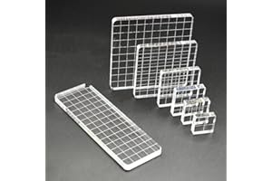 LEEWYOU Bloques de Estampación de Acrílico Transparentes,Bloques de Sellos de Acrílico Transparente con Líneas Cuadrícula Blocs de Sellos Acrílicos para álbumes de Fotos,Tarjetas,Sellos Transparentes (Línea)