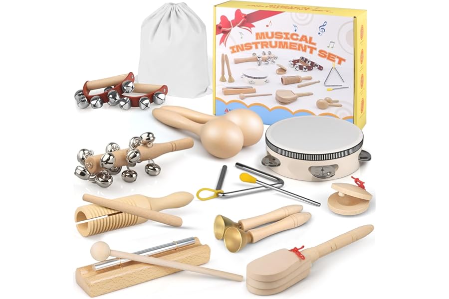 E-SMARTER Kids Musical Instruments 14pcs, Montessori Musical Toys Maracas, Percussion Instruments Music Enlightenment, Musical Toys for Boys and Girls, Kids Birthday Gift