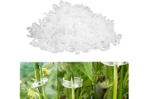 Hagmoo 200PCS Plant Support Clips,Tomato Plant Support,Plant Clips for Climbing Plants,Plant Clips for Climbing Plants Support Clips Garden Plant Supports (200, White)