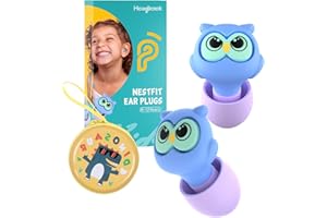 HEARPROTEK Bouchon d'oreille enfant (6-12ans),bouchons doreilles anti bruit protege oreille pour enfants et petits conduits auditifs-protection auditive boule quies pour dormir,piscine,avion,concert,tdah (28dB)