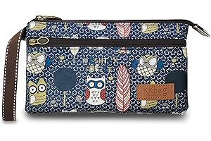 WisePoint Coin Purse, Wristlet Clutch Purse with Compartments, Zipper Coin Pouch Wristlet Wallet Cartoon Animal Print Wristlet Casual Bag for Shopping, Dating, Travel