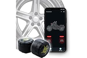 DoHome Tire Pressure Monitoring Wireless TPMS Monitor System with 2 External Sensors, Real-Time Monitoring Pressure and Temperature Display on APP for Motorcycle