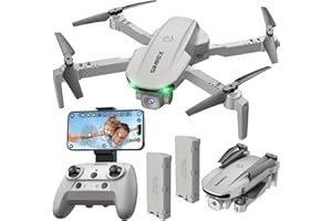 SIMREX X800 Drohne mit 1080 HD Kamera, WiFi FPV Live Video, 6-Achsen RC Quadcopter, Headless-Modus, Optische Flusspositionierung, Ein-Tasten-Start, 2 modulares, mit 360°Flip für Einsteiger, Grau