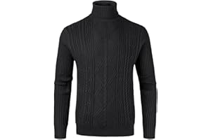 Yukirtiq Maglione da Uomo a Collo Alto Invernale Maglia Manica Lunga Casual Basic Maglione Dolcevita Maglioni Costine