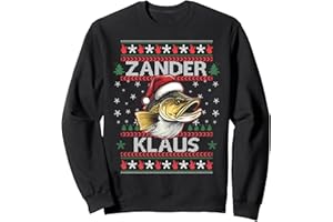 RAUBFISCHANGLER WEIHNACHTSGESCHENKE UGLY OUTFIT Zander Klaus I Lustiges Zanderangler Angler Angeln Raubfisch Sweatshirt