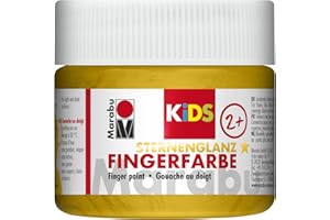 Marabu 03030050784 - KiDS Fingerfarbe metallic Gold 100 ml, auf Wasserbasis, parabenfrei, vegan, auswaschbar, für Kinder ab 3 Jahren