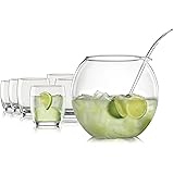 Bohemia Cristal 093 006 165 set van 6 bekers Viva Colori ca. 300 ml van kristalglas met gekleurde decoratie bodem in blauw, geel, groen, rood, rookgrijs, violet
