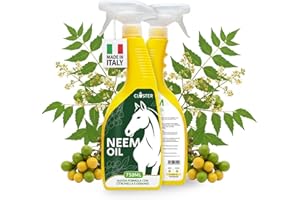 CLOSTER STOPPEE Olio di Neem per Cavalli Spray 750ml, Made in Italy - Contro Tafani, Zecche, Mosche, Pulci, Zanzare, Insetti con Geranio e Citronella - Abbinabile a Repellente Antiparassitario (750 ml)