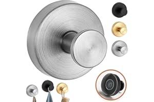 COLLENATSY Luxe Hold No-Drill Hooks, 2024 Upgraded Suction Cup Hooks, Stainless Steel Waterproof Suction Cup Hooks for Shower, Bathroom, Hanging Towels, Mounting on Glass Shower Doors, Tile (1 PCS silver)