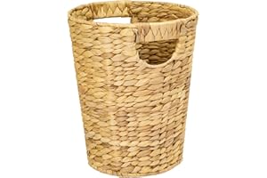 HMF Kosz na papier do biura, pleciony z hiacyntu wodnego, okrągły, średnica 25 cm, wysokość 30 cm