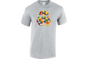 JLB Print Trooper Helmet Bricks Space Wars Sci Fi Movie Film Inspired Premium Quality Regular Fit T-Shirt Top for Men and Teens