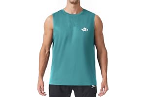 LORSPORTCH Men's Workout Tank Tops Quick Dry Gym Muscle Tees Fitness Running Vest Bodybuilding Sleeveless T Shirts