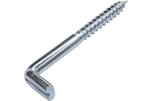 AERZETIX - C47891 - Lot de 20 - Crochet en forme de L Ø5.8x65mm - vis à bois fileté - gond à talon à visser - gond à visser piton équerre