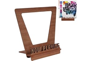 Aikyam Records Now Playing Vinyl Record Stand 3D Retro Vinyl Display Vinyl Record Holder Wood Record Stand Vinyl Gift Ideas Turntable Accessories Album Holder LP Vinyl Record Storage Display Stand