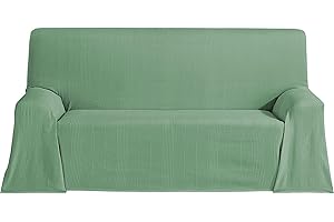 ECOMMERC3 | Foulard Multiusos Tamaño 180x260 cm Verde - Colcha Multiusos Decorativa para Sofá o Cama - Jarapa Sofá o Cama Protector Ligero y Elegante