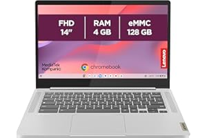 Lenovo IdeaPad Slim 3 Chrome 14M868 - Ordinateur Portable 14'' FHD (MediaTek Kompanio 520, RAM 4Go, SSD 128Go, Arm Mali-G52 2EE MC2 GPU, Chrome OS) Clavier AZERTY Français - Gris