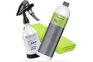 Detailmate Kit de Nettoyage intérieur de Voiture - Koch Chemie POL Star - Textile, Cuir et alcantares 1 l - Fabriqué par Kwazar Mercury Super Pro+ 360 °, Vaporisateur Double Action 0,5 l, Microfibre