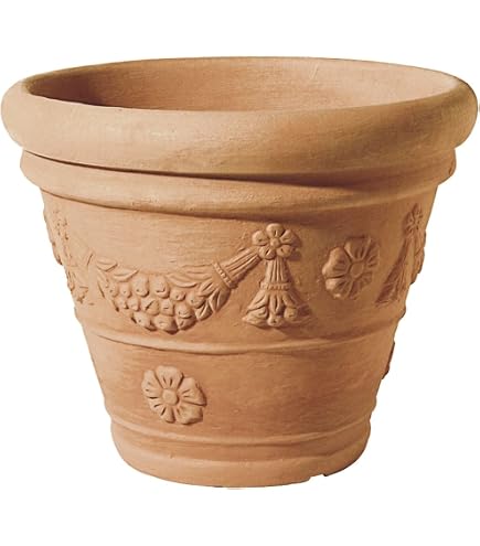 VASO TONDO RESINA Festonato Bianco Linea Cilindrica Cm 60 X 45 H
