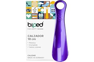 biped calzador de plástico 18 cm – Mini cuerno de zapato de viaje ergonómico – Ideal para niños y adultos – Accesorio práctico y compacto z2798(metalizado lila)