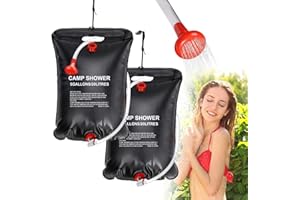Inoamity Borsa Doccia Solare Portatile 20L per Campeggio - Riscaldamento Rapido a 45°C con Tubo Rimovibile, Testa Regolabile, Design Pieghevole per Trekking, Escursionismo, Viaggi