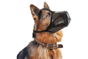 JINSIHU Verstellbarer Maulkorb für Hunde - Größe L, Netzmaulkorb für Mittlere bis Große Hunde, Ermöglicht Hecheln und Trinken