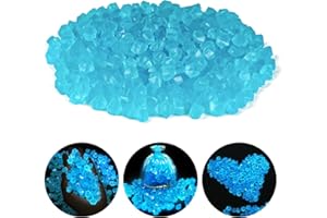 HDHGXUJRD Leuchtsteine Edelsteine für Kinder,300 Stück kieselsteine Leuchtsteine Garten,Muggelsteine Glassteine Gartendeko,Blau Diamant,Edelsteine,Leuchtende Steine für Kinderzimmer,Aquarium Deko,Vasenfülle