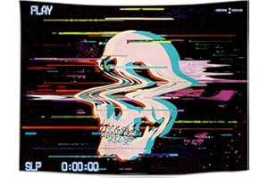 Roninkier Arazzo da Parete Grande-Scheletri - Blacklight Tappezzeria Teli Grandi Cotone Psichedelico Hippie Telo da Parete Decorazioni Arazzi da Parete Anime Tapestry Halloween Natalizio,95X73cm