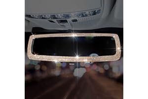 BSEICAL Specchietto Retrovisore Auto Antiabbagliante, Accessori SUV Interno Brillantini, Specchio Retrovisore Auto Interno, Universale Clip Su Decorazioni Tuning Strass Specchio Trucco Donna Decorazione Set