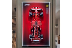 XINPENGD Cadre photo mural compatible avec Lego 42207 F1 Formula 1 Racing Car, pour collectionner et protéger, 49,8 x 79,8 cm (modèle non inclus) (option D (avec lumière))