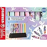 Evidenziatore - STABILO BOSS ORIGINAL Desk-Set - 4 FLUO & 4 by Ju Schnee - 8 evidenziatori