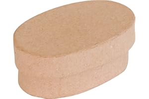 DECOPATCH Décopatch BT071C - Soporte de papel marrón maché, 7 x 4,5 x 3 cm, mini caja ovalada