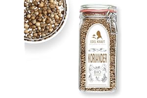 ‎EDEL KRAUT MANUFAKTUR DES LEBENS Koriandersamen BIO 450g im Premium Drahtbügelglas | EDEL KRAUT - BIO Koriander ganz - Premium KORIANDER SAMEN - coriander organic - 100% naturrein - aus kontrolliert biologischem Anbau