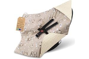 TOTSY BABY Sacco ovetto coperta invernale 90x90 cm - universale lavabile copertina per passeggino bebe per seggiolino auto bambino o swaddle neonato 0-6 mesi Oeko-Tex Giraffe