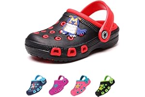 DRECAGE Kids Clogs Boys Girls Lightweight Garden Shoes Dinosaur Mules Slip-on Beach Pool Shower Slippers Summer Sandals for Toddler Children