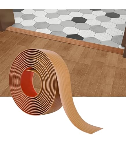 Striscia Soglia Autoadesiva PVC - 100cm X 5cm, Per Fughe Pavimento/Piastrelle, Noce Nero