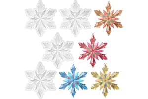 QUILAX 4Pcs Christmas Resin Molds, Big Snowflake Christmas Silicone Molds, Ornament Resin Mold for Tree Pendant DIY Crafts Xmas Winter Decoration