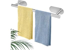 SLTAXAR Porta Asciugamani Bagno, 40cm Porta Autoadesivo Asciugamano Portasciugamani in Acciaio Inox Porta Salviette da Parete Appendi Asciugamani Bagno Senza Forare per Bagno e Cucina, Argento