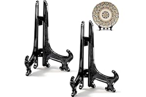 Funzhan 2pcs Schwarz Plastik Acryl Staffelei Fold-Display-Ständer Plastik Bilderrahmen Platten ständer Halter - 10 CM