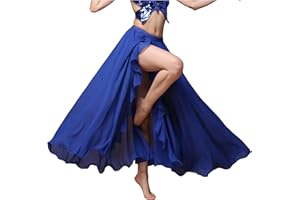 Baisdan Gonna Lunga per Danza del Ventre, in Chiffon, con Spacco, per Pratica di Danza