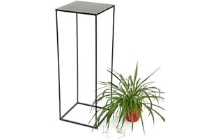 DanDiBo Blumenhocker Metall Schwarz Eckig Höhe 82 cm Blumenständer Beistelltisch 434 Blumensäule Modern Pflanzenständer Pflanzenhocker