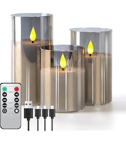 Candele Ricaricabili 6 Candele LED Ricaricabili Con Timer Telecomando Fiamma Tremolante Luce Bianca Calda Lumini Led Elettriche Dimmerabili Con Cavo Usb Decorazione Per Natale Halloween 4 X 4 5cm Candele Ricaricabili Usb