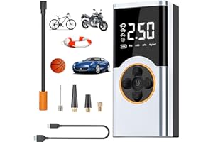 LOVPIS Gonfleur pneus Voiture sans Fil, 150PSI Compresseur à Air Portatif, 4000mAh Mini compresseur Voiture Portable, Affichage Numérique et Lumière LED pour Vélos Voitures Motos