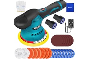 ZanGe Cordless Buffer Polisher, 2000mAh 12V Battery Powered Buffer Polishers Kit with 8 Variable Speed, 2800-5500RPM Brushless Polisher for Car Detailing, for Car, Boat, Wall, Floor, DIY