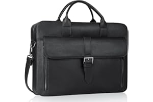 Estarer Mens Leather Briefcase 15.6 Inch Laptop Bag Satchel Messenger Shoulder Bag for Work Office