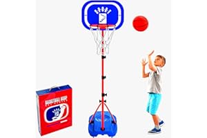 LACORAMO Basketball Hoop for Kids, Adjustable Kids Basketball Hoop and Stand,Indoor/Outdoor Basketball Hoop,Child Basketball hoops Adjustable 43/59/74 Inches,Included Ball and Air Pump