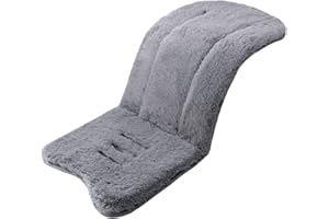 MIRACLE BABY Réducteur Poussette Coussin de Siège Poussette d'hiver en Peluche, Coussin Chaud Soutien Bébé Naissance, Matelas à langer Rembourré Portable de Landau (Gris Clair)